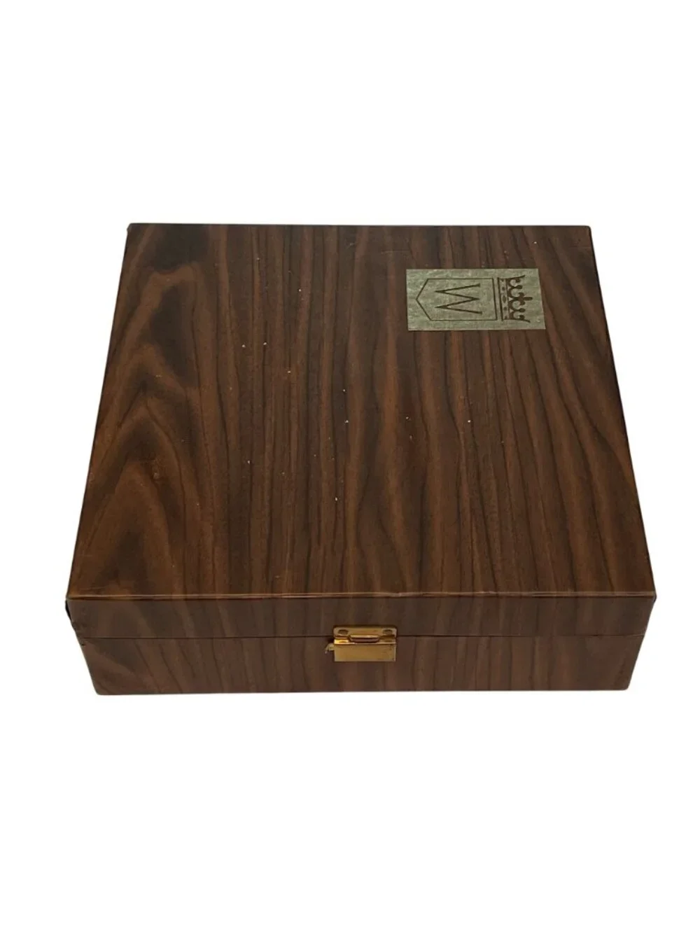 Vintage Canadian Club Whisky Hiram Walker Faux Wood Gift Box Hinged 12